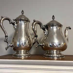 Sterling silver coffee and tea kettle. Antique